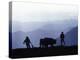 Silhouette of Ploughmen with Oxen, Colca Canyon, Peru-John Warburton-lee-Premier Image Canvas