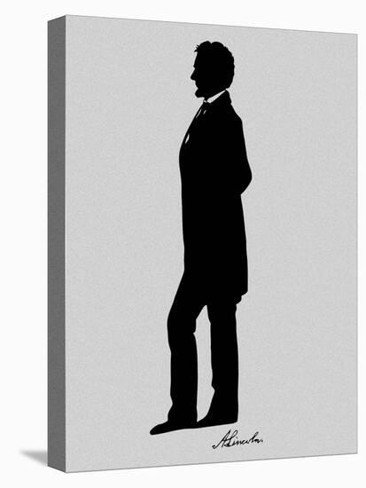 Silhouette of President Abraham Lincoln with Signature-Stocktrek Images-Premier Image Canvas