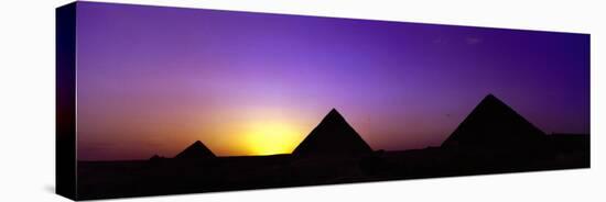 Silhouette of Pyramids at Dusk, Giza, Egypt-null-Premier Image Canvas