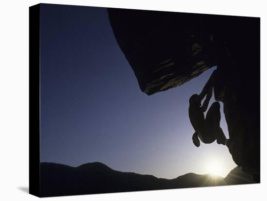 Silhouette of Rock Climber, Boulder, Colorado, USA-null-Premier Image Canvas