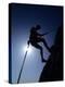 Silhouette of Rock Climber, Boulder, Colorado, USA-null-Premier Image Canvas