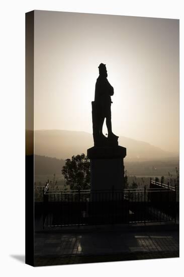 Silhouette of Statue of Robert the Bruce at Sunrise, Stirling Castle, Scotland, United Kingdom-Nick Servian-Premier Image Canvas