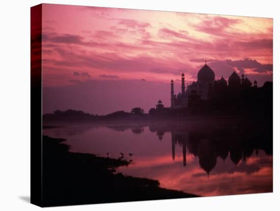 Silhouette of Taj Mahal, Agra, India-Mitch Diamond-Premier Image Canvas