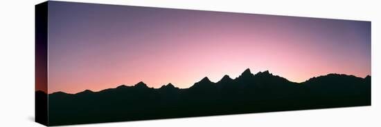 Silhouette of the Teton Range at Sunset, Grand Teton National Park, Wyoming, Usa-null-Premier Image Canvas