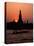Silhouette of Wat Arun (Temple of the Dawn), at Sunset, on Banks of Chao Phraya River, Thailand-Richard Nebesky-Premier Image Canvas