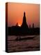 Silhouette of Wat Arun (Temple of the Dawn), at Sunset, on Banks of Chao Phraya River, Thailand-Richard Nebesky-Premier Image Canvas