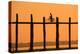 Silhouetted Person with a Bike on U Bein Bridge at Sunset, Amarapura, Mandalay Region, Myanmar-Don Mammoser-Premier Image Canvas