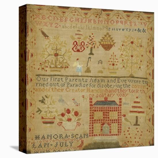 Silk on Linen Needlework Sampler, circa 1836-Hannah Scanlon-Premier Image Canvas