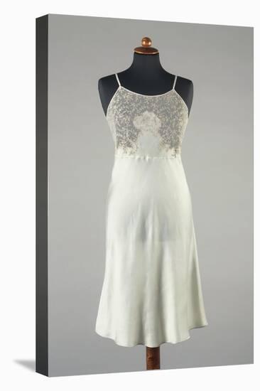 Silk Satin Underdress with Lace Inserts, 1930s-1940s-null-Premier Image Canvas