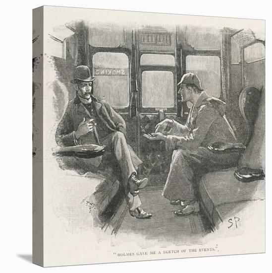 Silver Blaze Holmes and Watson in a Railway Compartment-Sidney Paget-Premier Image Canvas