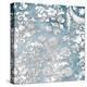 Silver Blue Floral Stamp-Jace Grey-Stretched Canvas