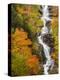 Silver Cascade Waterfall in White Mountains in Autumn, Crawford Notch State Park, New Hampshire-Jerry & Marcy Monkman-Premier Image Canvas