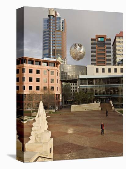 Silver Fern Globe Suspended Over the Civic Square, Wellington, North Island, New Zealand, Pacific-Don Smith-Premier Image Canvas