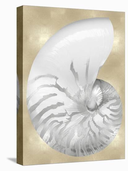 Silver Pearl Shell on Gold III-Caroline Kelly-Stretched Canvas