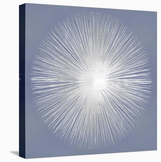 Silver Sunburst on Gray I-Abby Young-Stretched Canvas