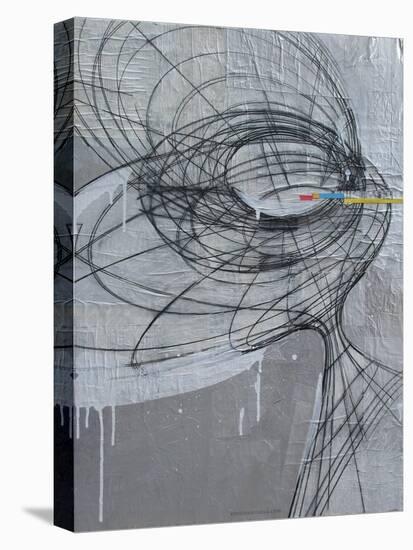 Silver Swirls 1-Enrico Varrasso-Stretched Canvas
