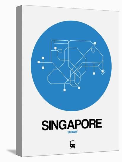 Singapore Blue Subway Map-NaxArt-Stretched Canvas