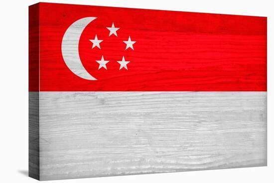 Singapore Flag Design with Wood Patterning - Flags of the World Series-Philippe Hugonnard-Stretched Canvas