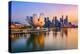 Singapore Skyline at the Marina during Twilight.-Sean Pavone-Premier Image Canvas