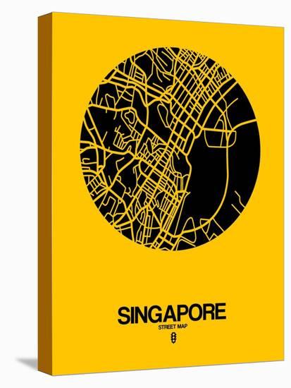 Singapore Street Map Yellow-null-Stretched Canvas