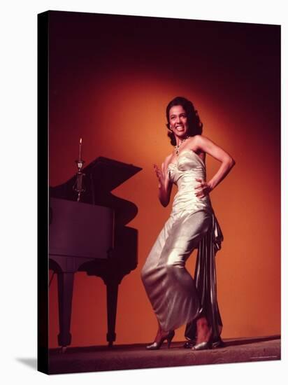 Singer and Actress Dorothy Dandridge Posing by a Piano-Ed Clark-Premier Image Canvas