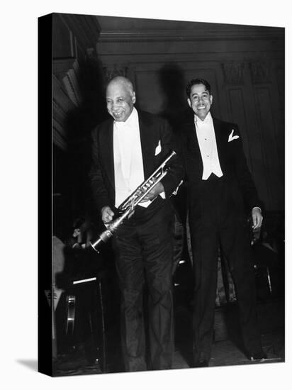 Singer Cab Calloway Standing on Stage with Composer W. C. Handy-Hansel Mieth-Premier Image Canvas