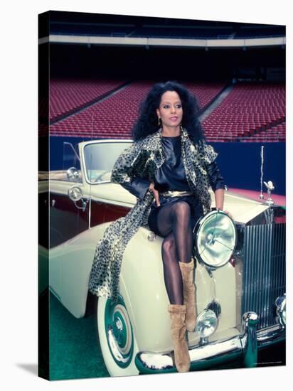 Singer Diana Ross, Sitting on Hood of Rolls Royce-Ann Clifford-Premier Image Canvas