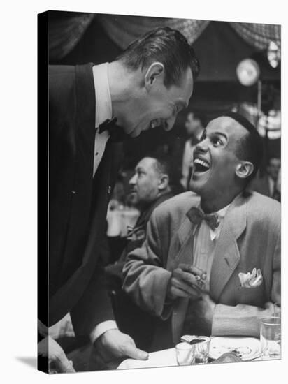 Singer Harry Belafonte, Looking Up and Laughing During Bop City Nightclub's Opening Night-Martha Holmes-Premier Image Canvas