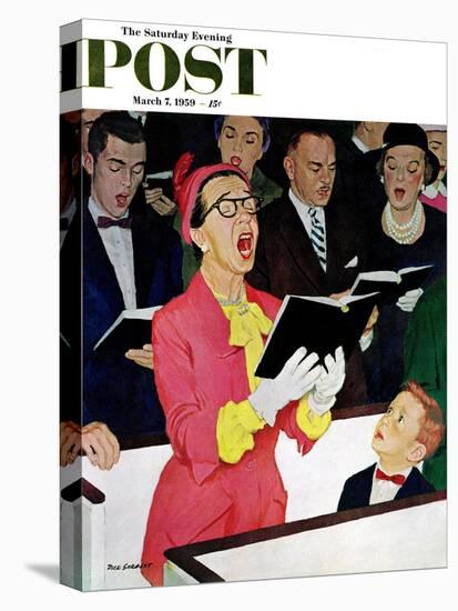 "Singing Praise" Saturday Evening Post Cover, March 7, 1959-Richard Sargent-Premier Image Canvas