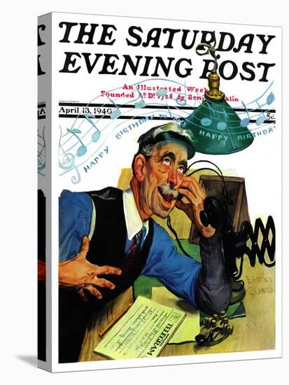 "Singing Telegram," Saturday Evening Post Cover, April 13, 1940-Emery Clarke-Premier Image Canvas