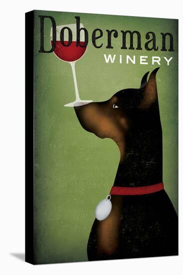 Single Doberman Winery-Ryan Fowler-Stretched Canvas