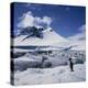 Single Gentoo Penguin on Ice in a Snowy Landscape, on the Antarctic Peninsula, Antarctica-Geoff Renner-Premier Image Canvas