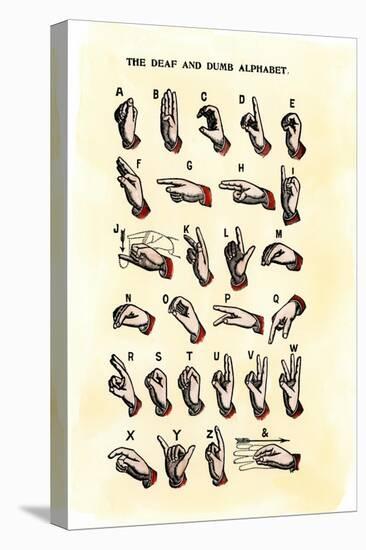 Single-Handed Alphabet in Sign Language, Used in the Us, 1800s-null-Premier Image Canvas