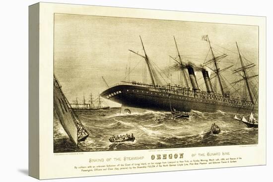 Sinking of the Steamship Oregon of the Cunard Line, Pub. C.1886-null-Premier Image Canvas