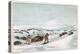 Sious Hunting in Snow-George Catlin-Stretched Canvas