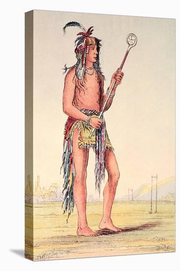 Sioux Ball Player Ah-No-Je-Nange, "He Who Stands on Both Sides", 19th Century-George Catlin-Premier Image Canvas