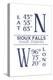 Sioux Falls, South Dakota - Latitude and Longitude (Blue)-Lantern Press-Stretched Canvas