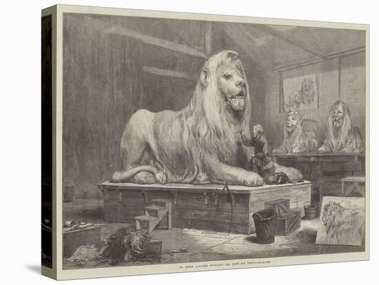 Sir Edwin Landseer Modelling the Lions for Trafalgar-Square-Arthur Hopkins-Premier Image Canvas
