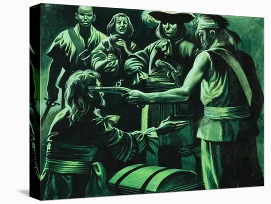 Sir Henry Morgan and Chest of Treasure-Ron Embleton-Premier Image Canvas