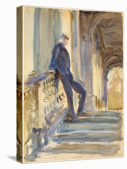 Sir Neville Wilkinson on the Steps of the Palladian Bridge at Wilton House, 1904-5-John Singer Sargent-Premier Image Canvas