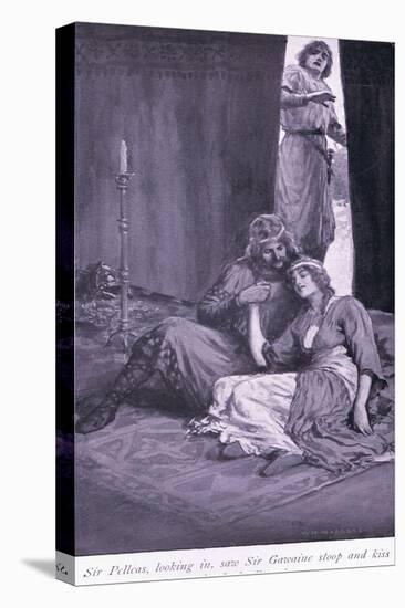 Sir Pelleas, Looking In, Saw Sir Gawaine Stoop and Kiss the Lady Ettard-William Henry Margetson-Premier Image Canvas