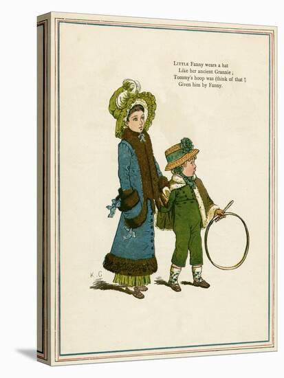 Sister and Brother with Hoop and Stick-Kate Greenaway-Stretched Canvas