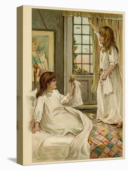 Sisters with Dolls-William St Clair Simmons-Stretched Canvas