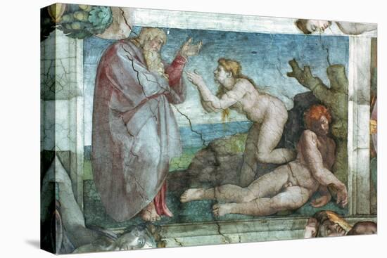 Sistine Chapel Ceiling: Creation of Eve, with Four Ignudi, 1511-Michelangelo Buonarroti-Premier Image Canvas