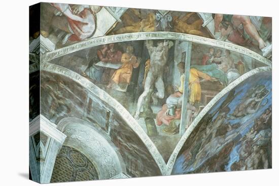 Sistine Chapel Ceiling: Haman (Spandrel) (Pre Restoration)-Michelangelo Buonarroti-Premier Image Canvas