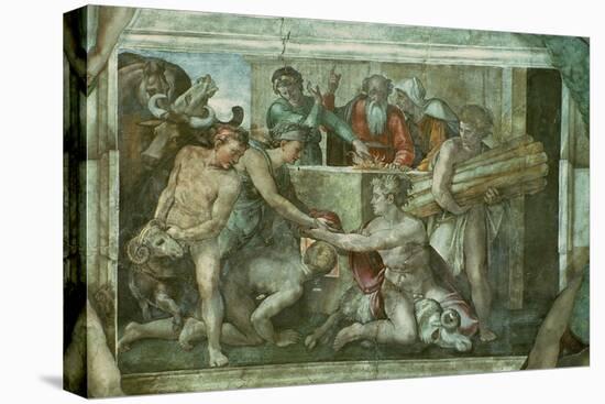 Sistine Chapel Ceiling: Noah after the Flood (Pre Restoration)-Michelangelo Buonarroti-Premier Image Canvas