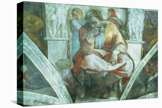 Sistine Chapel Ceiling: the Prophet Jeremiah (Pre Resoration)-Michelangelo Buonarroti-Premier Image Canvas