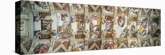 Sistine Chapel Ceiling, View of the Entire Vault-Michelangelo Buonarroti-Stretched Canvas