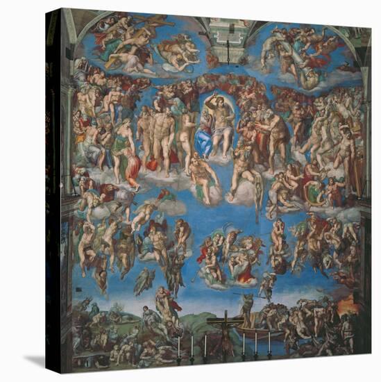 Sistine Chapel, the Last Judgment (Entire View)-Michelangelo Buonarroti-Stretched Canvas