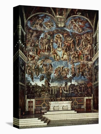 Sistine Chapel with the Retable of the Last Judgement (Fall of the Damned)-Michelangelo Buonarroti-Premier Image Canvas